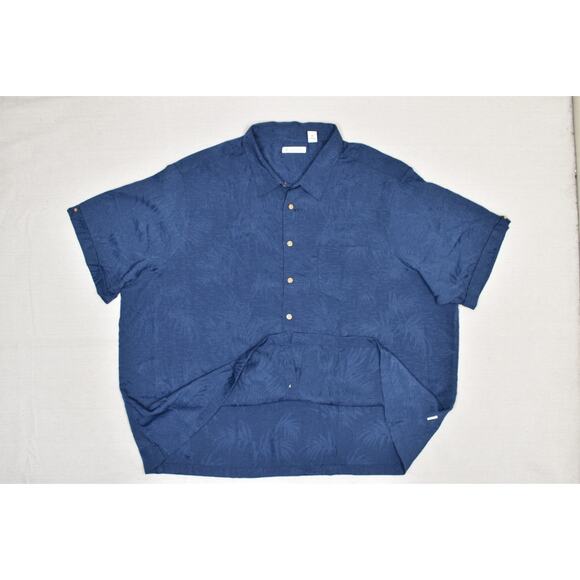 Cubavera Shirt Mens 4XL Palm Leaf Jacquard Button Up Short Sleeve Lightweight - Picture 2 of 8